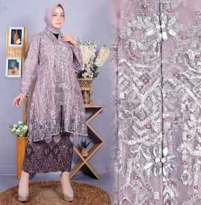 Setelan Kebaya Encim Wanita Bahan Spingel dan Rok Plisket