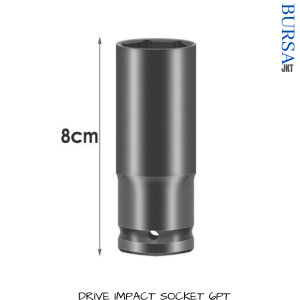 MATA KUNCI SOCKET IMPACT 8 CM - 8 MM 1/2 inch Gator Grip Fleksibel Konektor Kunci Shock Sok Serbaguna Socket Kunci