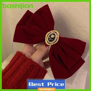 bashijian New Black Velvet Bow Hair Pins Elegant Fabric Alloy Roses Hair Clips for Women