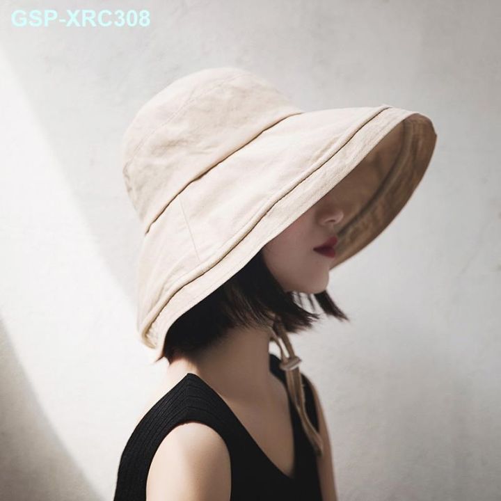 MUJI Muji Wide Brim Thin Section Block Face Summer Big Brim Fisherman