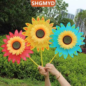 [COD] SHGMYD SPORTS กังหันลมรูปดอกทานตะวันสีสันสดใสสำหรับตกแต่งงานปาร์ตี้ตกแต่งสวนการตั้งแคมป์กลางแจ้งการตกแต่งสวนลานปิคนิค