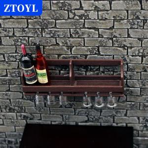 [COD] ZTOYL บ้านตุ๊กตาของเล่นจำลองชั้นวางไวน์แบบติดผนัง1ชุดชั้นวางถ้วยแขวนขนาดเล็กสำหรับจัดแสดงโมเดลบ้านของเล่นของขวัญสำหรับเด็ก