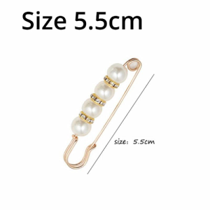 5/10PCS Pearl Brooch Safety Pins for Clothes Gold Crystal Waist Tightening Pins for Jeans Pants Dresses Skirts Elegant Clothing Accessories