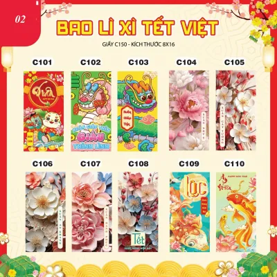 5 LIXI Lì xì tết giấy nhám F0 - giao ngẫu nhiên