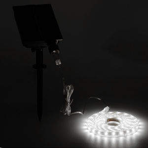 Solar LED Strip Lights Outdoor Waterproof IP65 USB Rechargeable 8 Modes Remote Control Flexible Tape Light for Garden Patio Pool Christmas Holiday Decoration Lamps