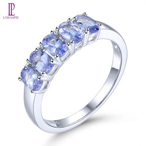 Lohaspie Jewelry Genuine 1.2 Carat 925 Silver Ring With Gemstone Natural Tanzanite Ring Oval Cut Gemstone Ring Wedding Ring For Women Jewelry