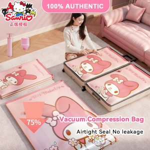 (2PCS)100% Authentic Sanrio Melody Travel Storage Resealable Vacuum Bags Vacuum Storage Bag Compression Bag Thickened Airtight Seal No leakage LFB371