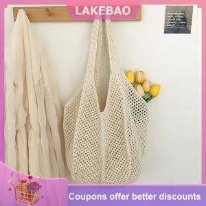 【LAKEBAO】 Thời trang và giải trí New Tote Túi dệt kim Túi rỗng bãi biển dệt kim Túi