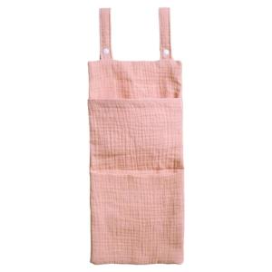 Nursery Cotton Organizer for Cribs with Spacious Section Toy Diaper Storage Pocket Infants Bedside Hanging Bag Case