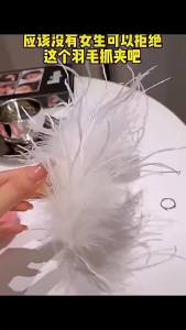 Lucy Celebrity-style feather claw clip ostrich feather hair clip super elegant and luxurious 2026 New internet-famous model