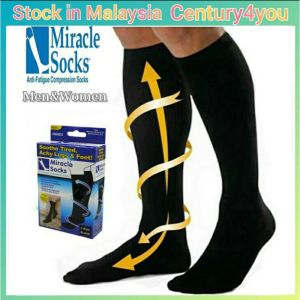🔥Miracle Socks🔥 Compression Socks Stokin/Stoking Berpantang Sarung Sakit Kaki Betis Bengkak Terapi Nano Pantang Panjang Miracle Socks - maximum compression at the ankle