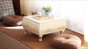 【LDIES】Rotan jepun kayu pepejal meja kopi kecil tatami tingkap meja kecil malis moden meja penyimpanan hiasan rumah