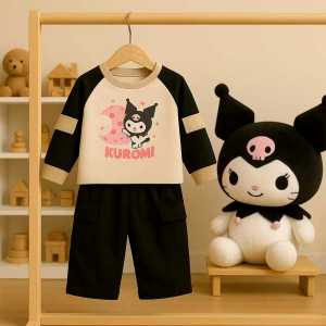 BAJU ANAK PEREMPUAN KUROMI 1-12 TAHUN SETELAN ANAK PEREMPUAN LUCU BAJU ANAK PEREMPUAN OVERSIZE
