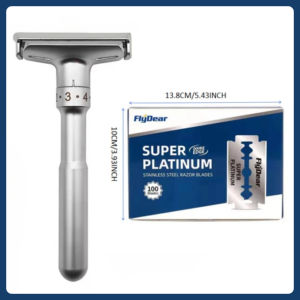 ส่งเร็วภายใน 24 ชม ผู้ชายวินเทจลมมือมีดโกนมีดโกนสองคมมีดโกนความปลอดภัยมีด้ามสแตนเลสใช้งานง่ายสวมใส่เครื่องมือความงามคลาสสิกที่มีใบมีดสแตนเลส 5