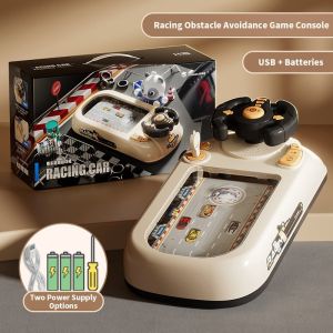 Kids Steering Wheel Driving Toy Interactive Race Car Game with Sound & Light Educational Pretend Play