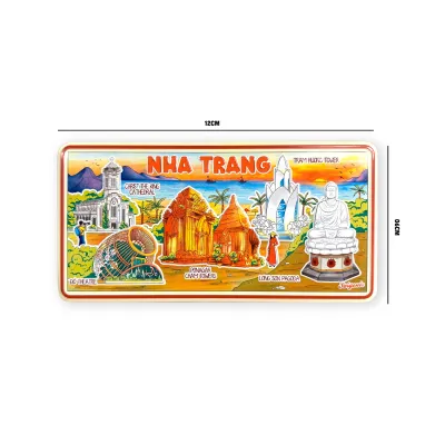 Nam châm kim loại có chi tiết dập nổi hình ảnh Việt Nam Nha Trang Phú Quốc Hồ Chí Minh Nam châm tủ lạnh Saigonir