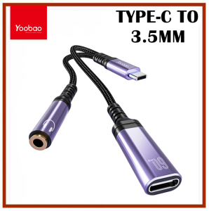 Yoobao Adapter Type-C Male to Type-C Female(Audio)+Type-C Female/ Type-C Male to 3.5mm(Audio)+Type-C Female Fast Charge