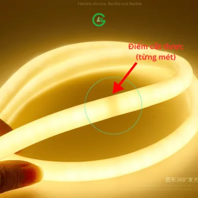Bộ Dây Đèn LED Neon 360 Độ Uốn Dẻo 10m Điện Áp 220V Chống Nước IP67 - Trang Trí Nội Ngoại Thất