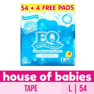 EQ Colors Jumbo Pack Large 54 - Tape Baby Diapers