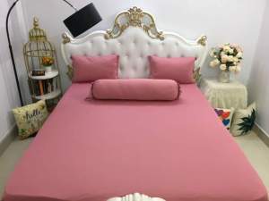 ✴️ĐỦ SIZE✴️ Bộ Ga Gối Thun Hàn Quốc 5D Nằm Thoáng Mát Mềm Mịn Không Nhăn Xù Bền Đẹp Bộ 4 Món Ga Gối Giá Rẻ _ Nemtot Bedding