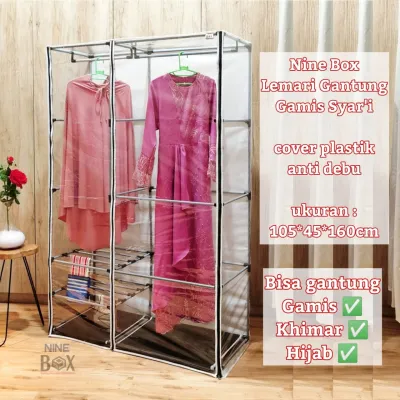 NINE BOX LEMARI PAKAIAN GANTUNG GAMIS KHIMAR HIJAB SYARI - DWM-01