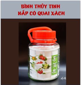 Bình Thủy tinh - Nắp có quai xách - Dung tích 3 lít (không vòi)