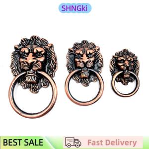 SHNGki Knobs and Pulls New Antique Bronze Lion Head Pulls for Dresser Drawer Cabinet Door Handles Knobs Door Knocker