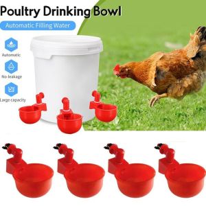 Rubvrenti Automatic Chicken Feeder Fodder Container Poultry Water Kettle Chicken Feeding Bowl Feed Bucke