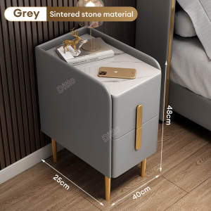 Ditto Bedside Cabinet  Nordic Leather Bedside Table with Drawer  Modern Side Nightstand for Bedroom