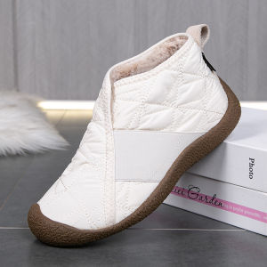 Fleece-Lined Low-Top Snow Boots Thickened Thick Sole Cotton Shoes Womens Winter Slip On Ankle Boots