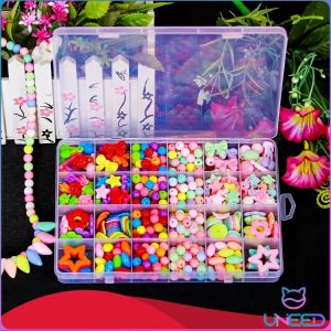 Need. DIY Children Bead Set for Jewelry Making Colorful Acrylic Crafting Beads Kit Box with Accessories
