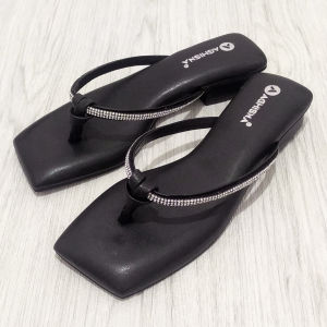 Sendal Wanita Fashion Hak Rendah Sendal Jepit Pesta Wanita Warna Matte Size 37 - 41