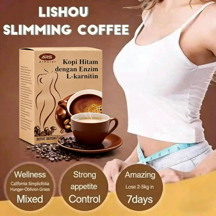 Black Coffee Powder Instant Coffee kopi yg buat kurus With Detox Slimming Weight Loss Glutathione collagen