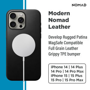 NOMAD Modern Leather MagSafe iPhone 15/15 Plus/15 Pro/15 Pro Max/14/14 Plus/14 Pro/14 Pro Max Case By Horween®/Nomad Genuine Leather Drop Protection Casing Full Grain Cover