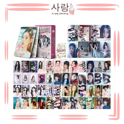 55pcs ILLIT《1ST JAPAN SINGLE》Pink Cloud Group LOMO Cards Set Collection Kpop Photocard Wonhee Minju Yunah Moka Iroha Photocard Kad Foto 10pcs