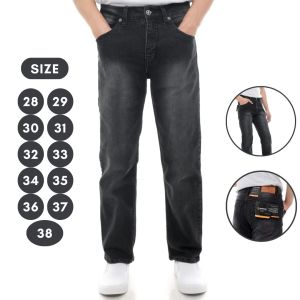 Celana Jeans Standard Pria Dewasa Lepis Reguler Fit Distro Bandung Bahan Denim Tebal