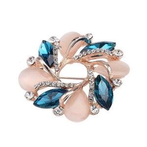 Fashionable Scarf Pin Holder Brooch Anti-Slip Scarf Fastener Blossom Flower Brooches for Women Party Wedding