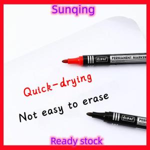 SQ Stationery [Flash Sale] ปากกามาร์กเกอร์กันน้ำทนทานปลายคู่2.8มม. สีดำสีน้ำเงินสีแดงเครื่องเขียนในสำนักงานโรงเรียน