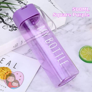 500ML BPA Free Water Bottle Botol Air Student Fashion Bottle Food Grade AS PP PET Material Travel Cup Transparent Bottle