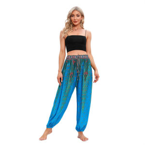 Boho Quần Tập Yoga Phụ Nữ Hippie Harem In Nhuộm Eo Cao Mặc Quần Tất De Mujer Cintura Alta Calca Feminina Beach2026