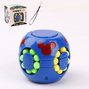 Rotating Magic Bean Fidget Cube Toys Brain Teaser Puzzle Game Stress Relief Spin Bead for All Ages Birthday Gift for Kids Boys and Girls Educational Early Learning Rubik Cube School Toy 魔豆魔方