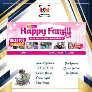 spanduk banner happy store reques design