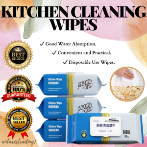 Best Seller KITCHEN CLEANING WIPES | 80 Sheets Wipes | Kitchen Wipes | Cleaning Wipes for Kitchen | Stain Cleaner | Multipurpose Disposable Wipes | Decontamination Oil Stain | Extra Large And Thick Wipes | Dish Cleaning Scented Wipes | Dish Wipes 80Sheets
