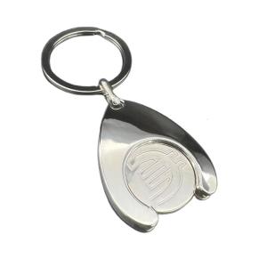Convenient Shopping Cart Keychain with Trolley/Euro/Blank Pattern Reliable Key Chain for Supermarket Trolleys Bags
