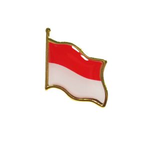 10 Buah Pin Bendera Merah Putih Berkibar 2.5x2cm Bros Bendera Merah Putih Bahan Paduan Pin Indonesia