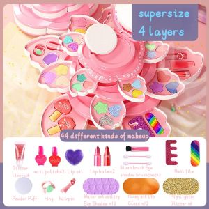 Girls makeup Set DIY Cosmetics Toy lipstick Tear Nail Polish Set Multi-layer Childrens Cosmetics