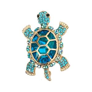 Sparkling Rhinestones Turtles Brooch Alloy Rustproof Clasp Elegant Accessory For Gift Giving