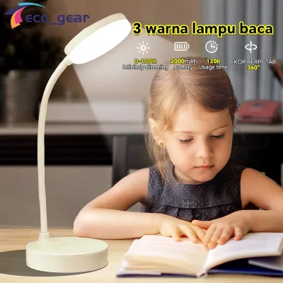 Lampu Belajar 3 warna 2000mAh Lampu Baca Meja Kerja Duduk Lampu Tidur Wireless Lampu