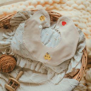 ins Yếm Trẻ Em Cotton Tinh Khiết Bốn Mùa Phiên Bản Hàn Quốc 360 Khăn Thấm Nước Bọt Cho Bé Có Thể Xoay Bằng Độ Yếm Chống Nôn Trẻ Em