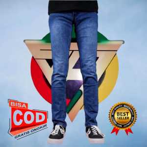 TOKO NAPATEN bisa COD/ Celana Jeans / Denim Pria Slim Fit - Celana Panjang Pensil Pria Biru - Hitam - jeans trlaris sekarang / jeans pria mantap / jeans panjang keren / promo jeans panjang pria